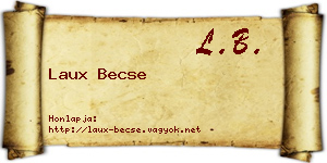 Laux Becse névjegykártya